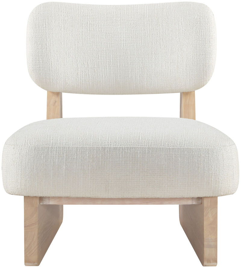Vetra - Linen Textured Fabric Upholstered Accent Chair With Natural Base