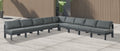 Nizuc - 9 Piece Outdoor Patio Modular Sectional - Grey - Fabric