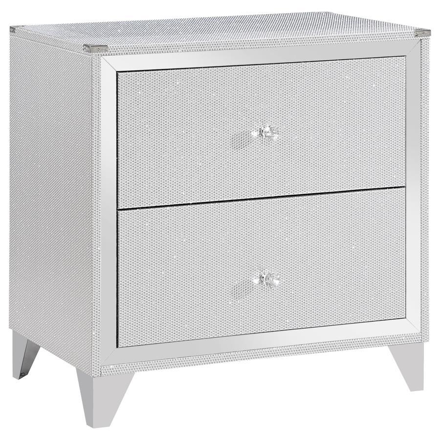 Larue - 2-Drawer Nightstand - Silver