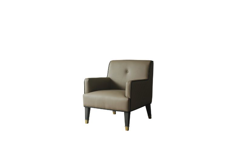 House - Beatrice Accent Chair - Tan PU & Charcoal Finish