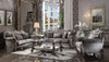 Versailles - 47" Sofa With 5 Pillows - Velvet & Antique Platinum