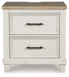 Shaybrock - Two Drawer Night Stand - Antique White / Brown