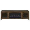Havering - 71" TV Stand Fireplace Media Console - Dark Pine