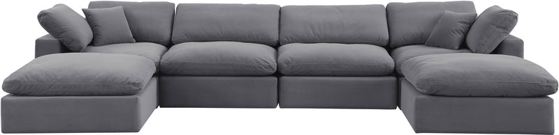 Comfy - 6 Piece Velvet Modular Double Chaise Sectional