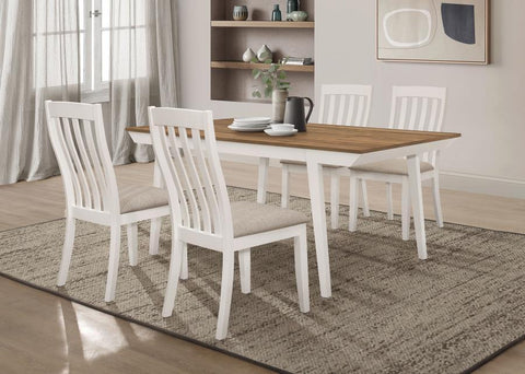 White / 5 Pc. Table, 4 Chairs