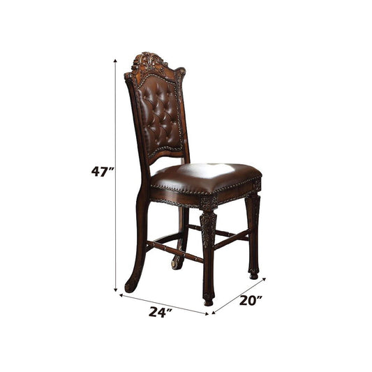 Vendome - Counter Height Chair (Set of 2) - Synthetic Leather & Cherry