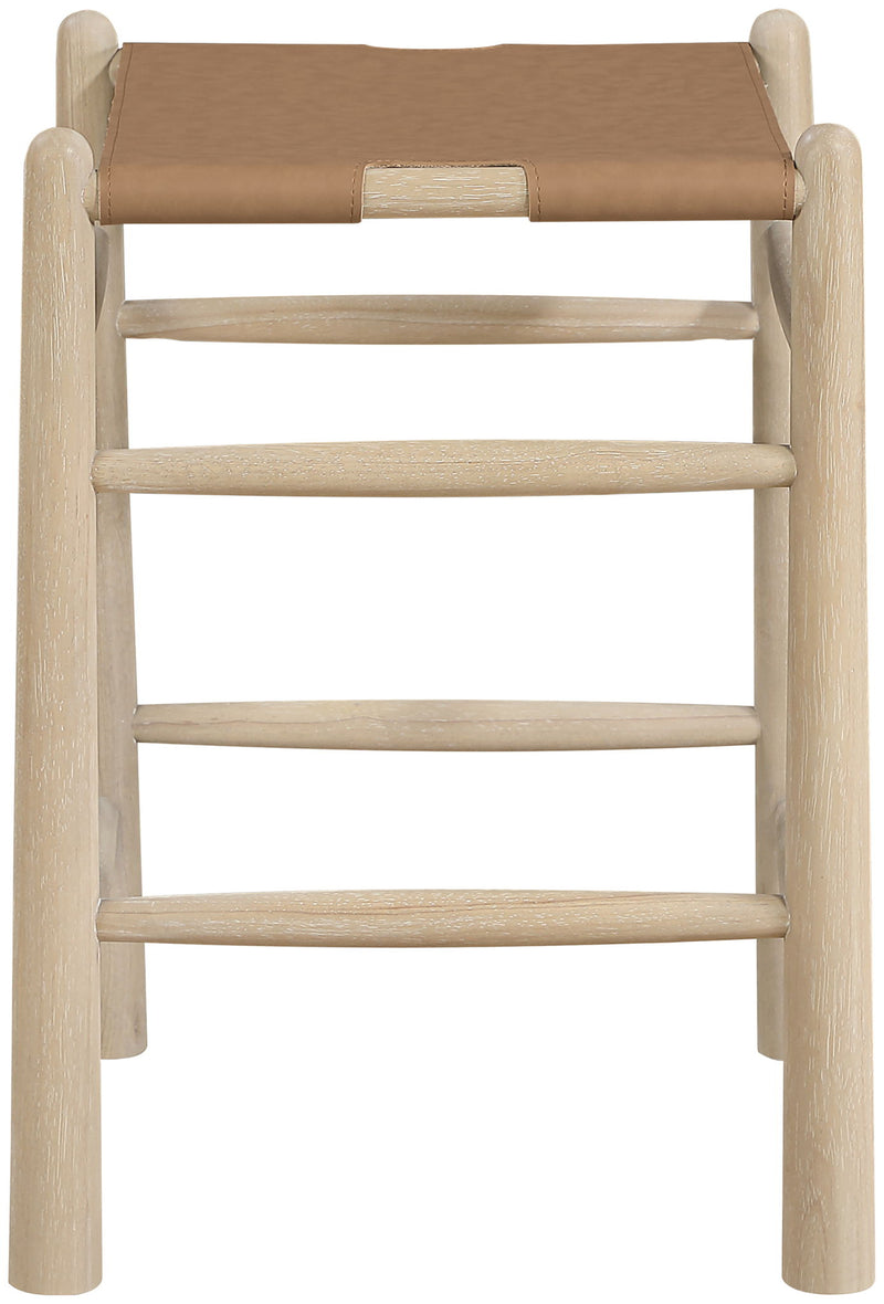 Santos - Backless Counter Stool With Stained Natural Base