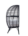 Penelope - Patio Lounge Chair - Light Gray Fabric & Black Finish