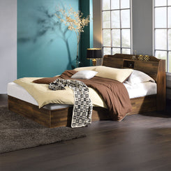 Hestia - Queen Bed With Storage - Walnut