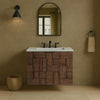 Leonardo - Engineered Stone And Solid Wood 24" Wall Mounted Bathroom Vanity