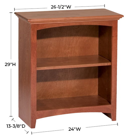 McKenzie - 29'' H X 24'' W Alder Bookcase - Glazed Antique Cherry