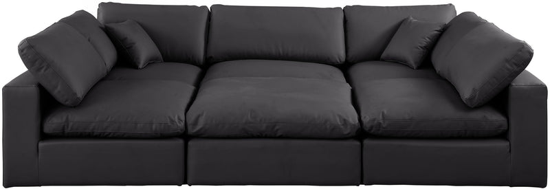 Comfy - 6 Piece Faux Leather Sectional