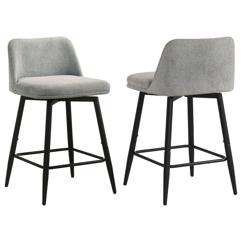 Mellor Fabric Upholstered Swivel Counter Chair Grey (Set of 2)