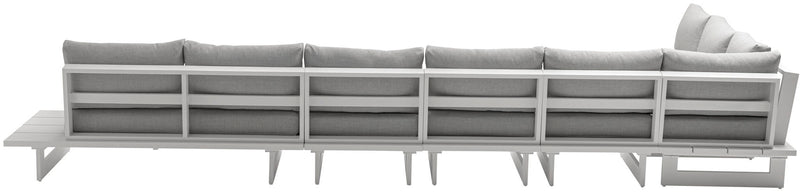 Maldives - 6 Piece Water Resistant Outdoor Patio Modular Sectional With White Base