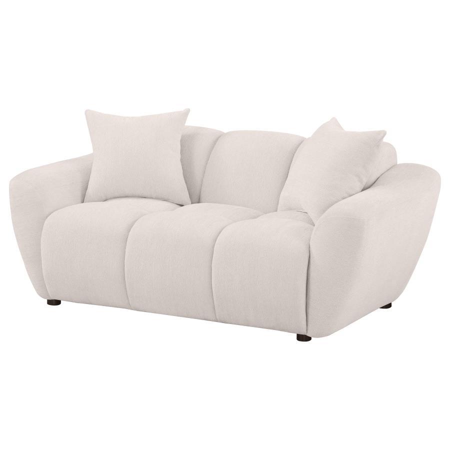 Destino - Chenille Upholstered Splayed Arm Loveseat - Greige