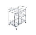 Splinter - Serving Cart - Clear Glass & Chrome Finish