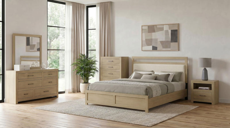 Hendricks 5-piece Eastern King Bedroom Set Light Oak