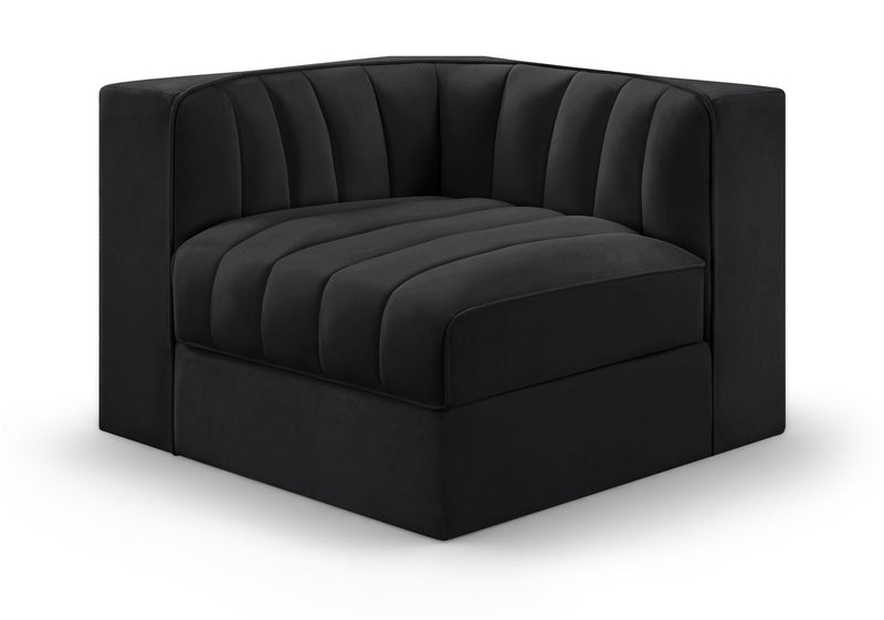 Rummi - Velvet Performance Fabric Upholstered Modular Corner Chair