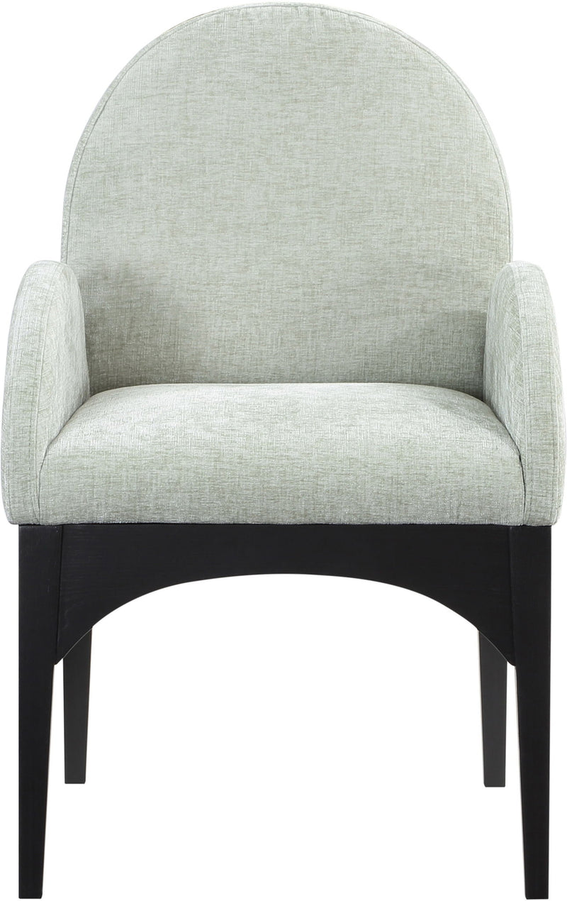 Waldorf - Chenille Dining Arm Chair With Black Legs