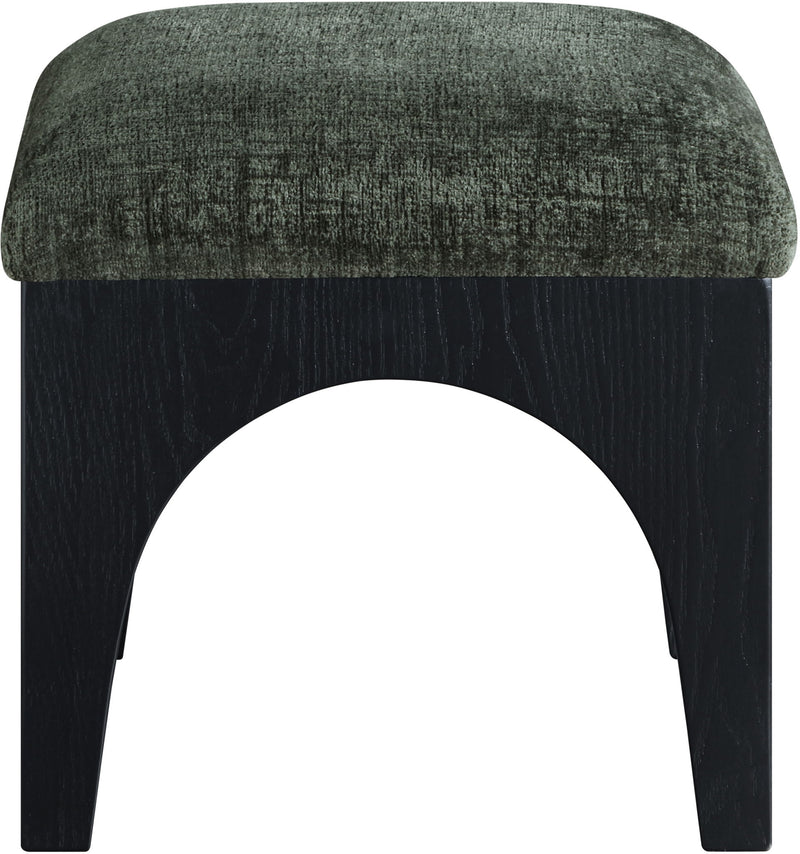 Lawson - Chenille Fabric Ottoman - Black Base