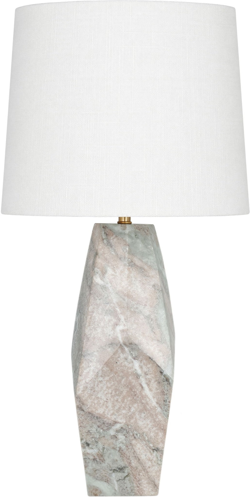 Seraphine - Genuine Marble And Linen Textured Fabric Table Lamp