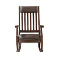 Raina - Rocking Chair - Brown PU & Walnut Finish