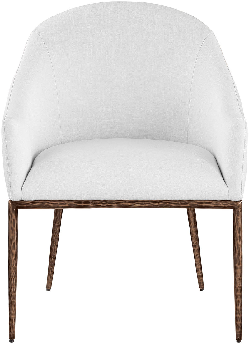 Ferro - Upholstered Dining Arm Chair With Brushed Bronze Legs