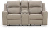 Lavenhorne - Dbl Rec Loveseat W/Console - Pebble