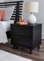 Danziar - Black - Two Drawer Night Stand