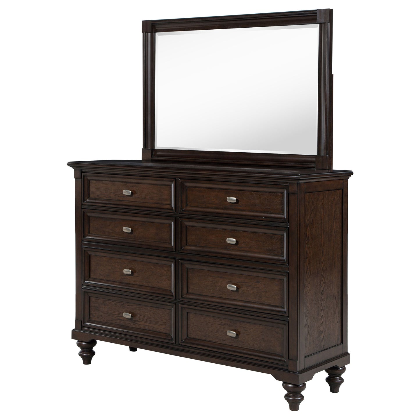 Andover - 8-Drawer Dresser And Mirror - Dark Oak