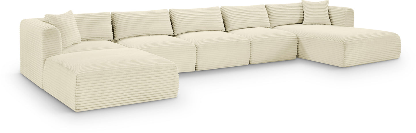 Shaggy - 6 Piece Modular Sectional With Chaise And Ottoman
