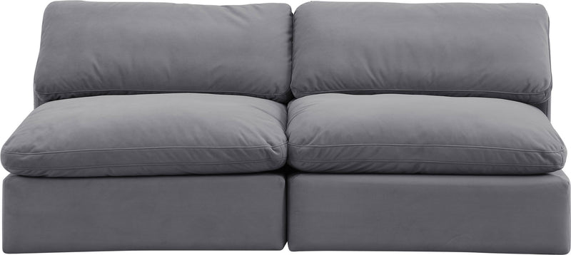 Comfy - Velvet Modular Armless Sofa 2 Seats
