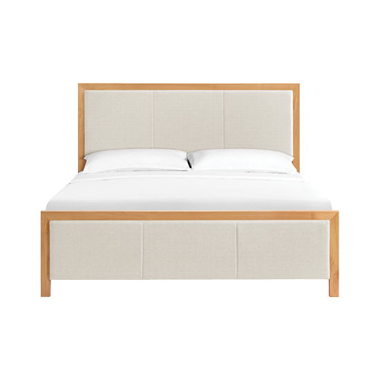 Bailey - King Upholstered Panel Bed - Natural / Taupe