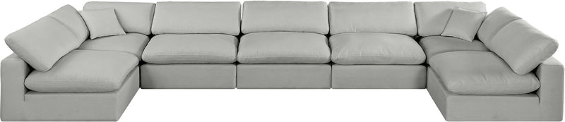 Comfy - 7 Piece Linen Modular Armless Sectional