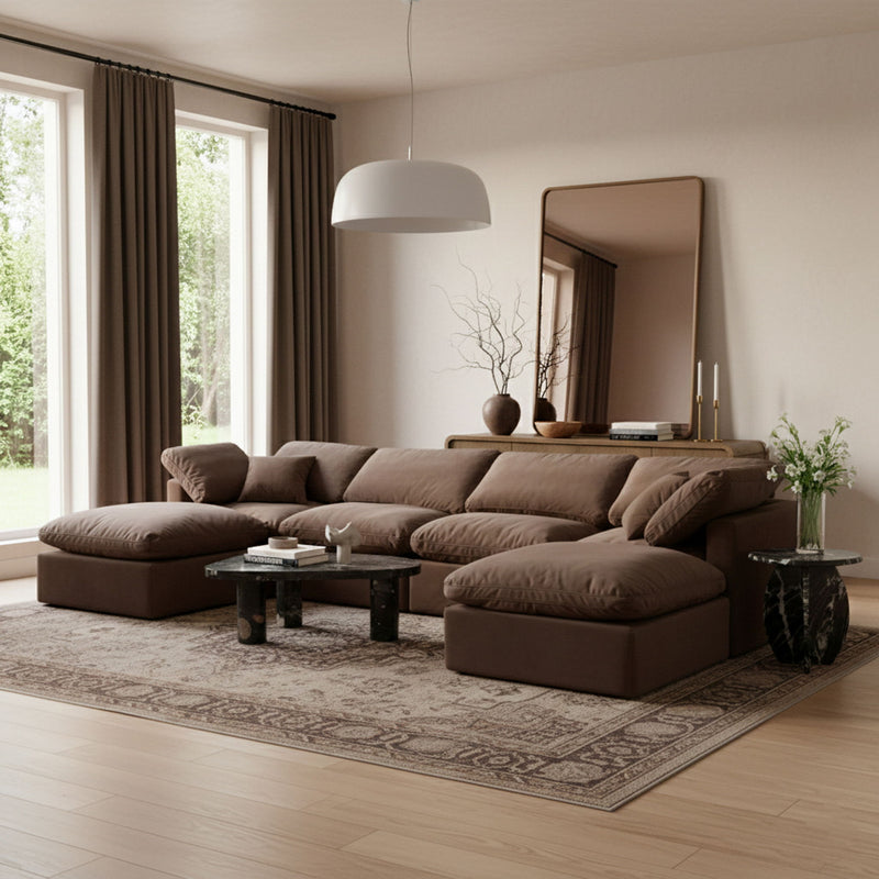 Indulge - Velvet 6 Piece Modular Double Chaise Sectional