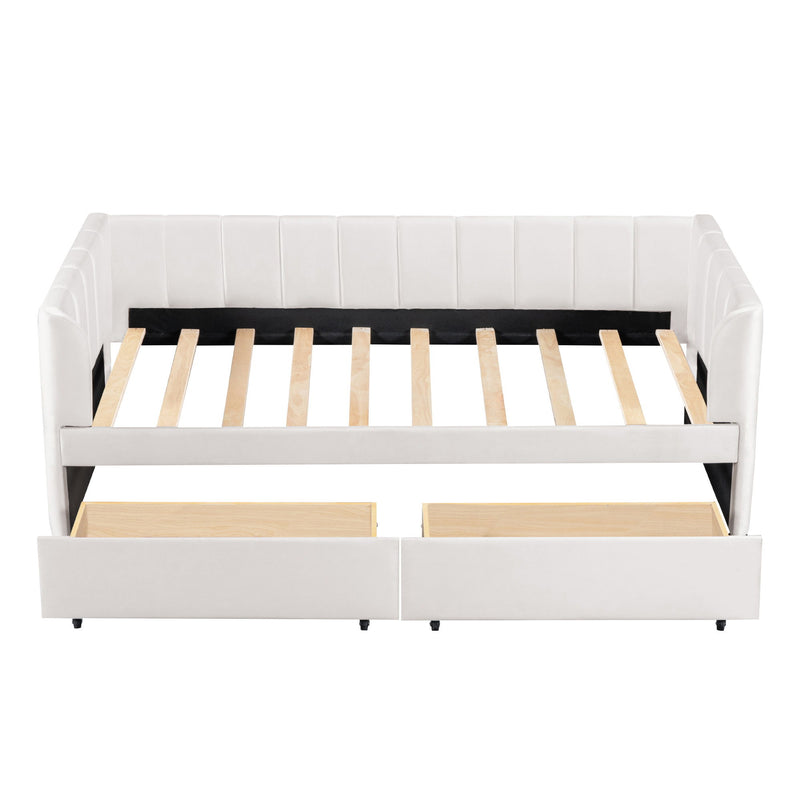 Upholstered Daybed With Ergonomic Design Backrest