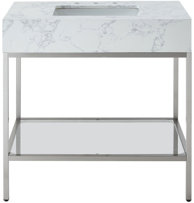 Marmo - Engineered Marble Bathroom Vanity With Chrome Base
