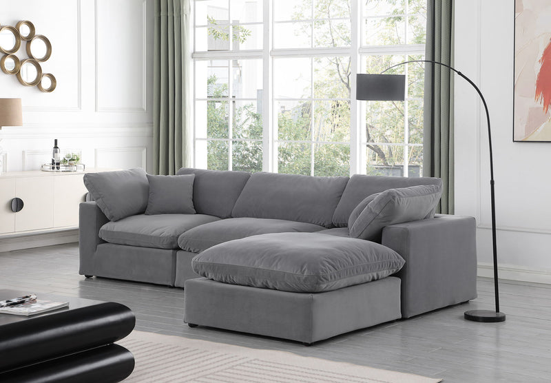 Comfy - 4 Piece Velvet Modular Sectional With Chaise