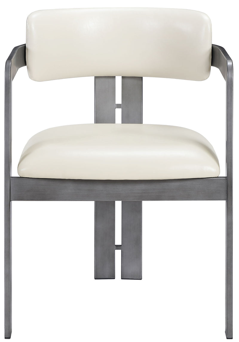 Aurum - Vegan Leather Upholstered Dining Chair With Gray Base (Set of 2)