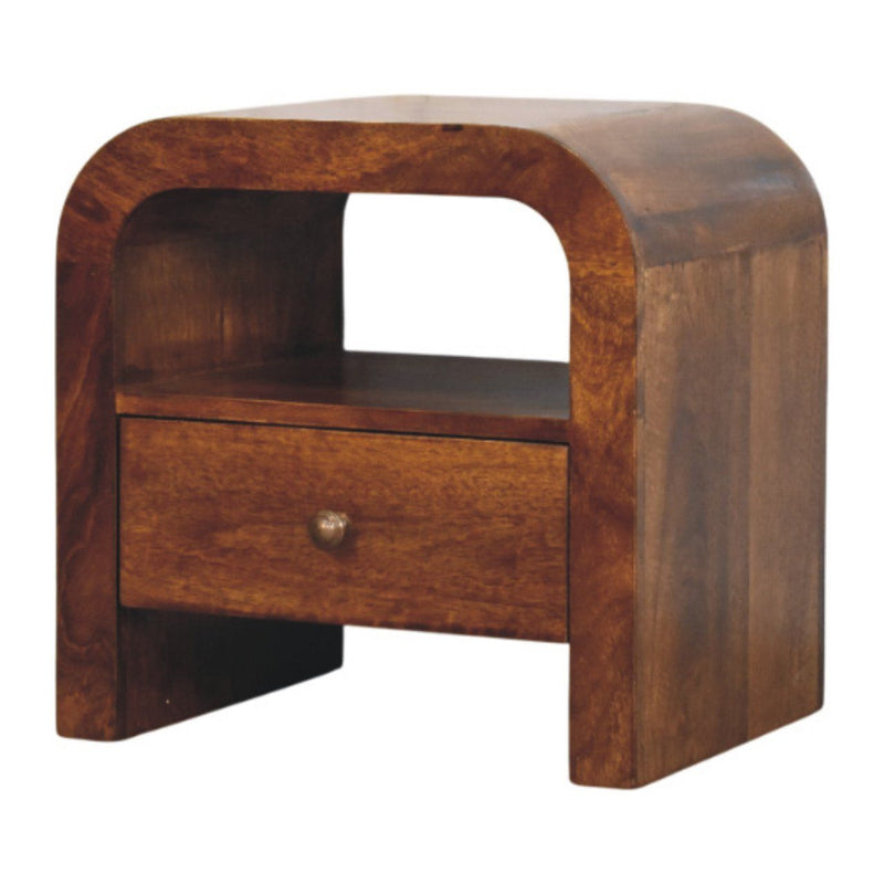 Darcy - Nightstand With Drawer And Open Shelf - Brown