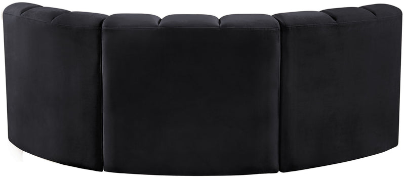 Arc - Velvet 3 Piece Modular U-Shaped Sofa