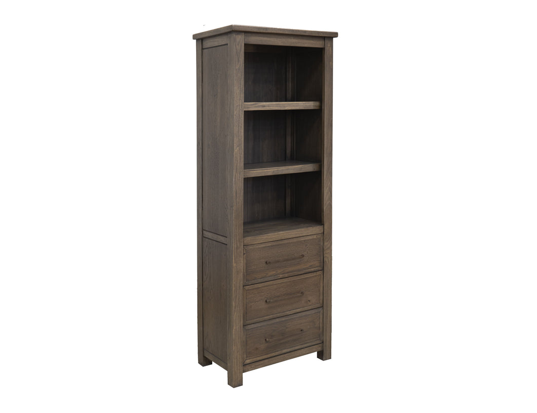 Novus lodge - 3 Drawer 3 Shelves Bookcase - Walnut Brown