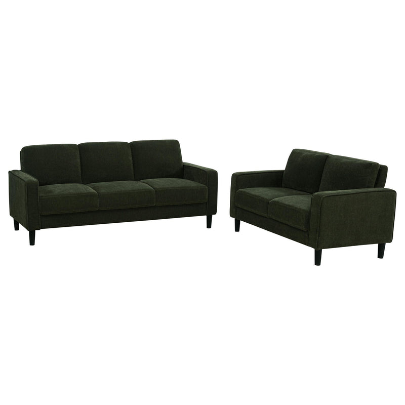 Ruth 2-piece Fabric Upholstered Track Arm Sofa Matcha Green