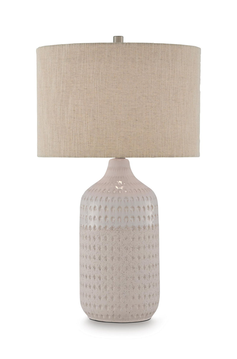 Capwich - Ceramic Table Lamp - Beige / White