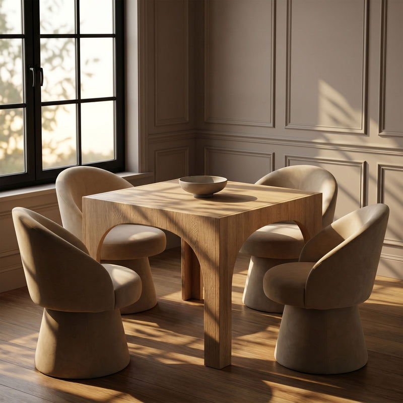Selene - Upholstered Swivel Dining Chair