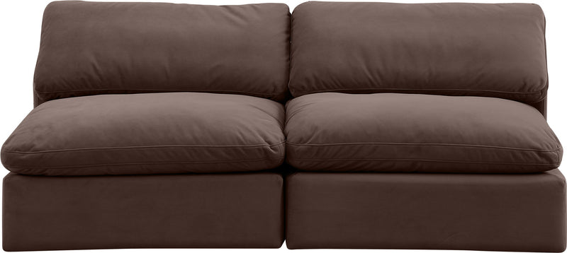 Comfy - Velvet Modular Armless Sofa 2 Seats