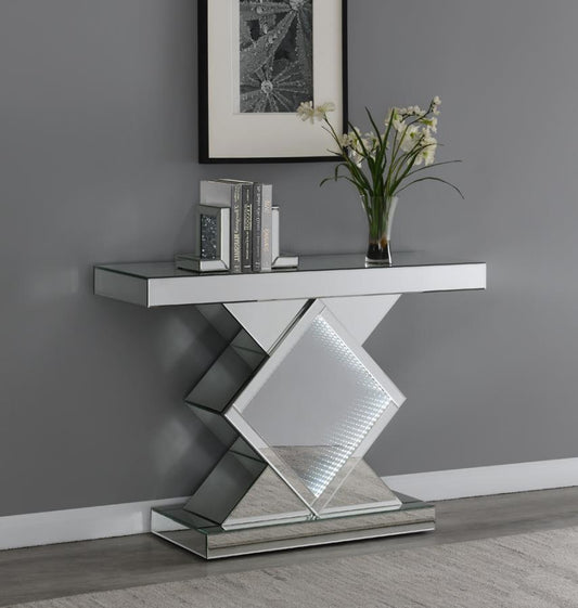 Andorra - Infinity Mirror LED Entryway Console Table - Silver