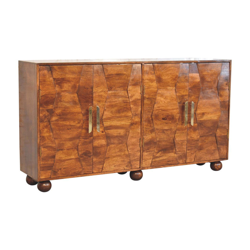 Wavecrest Cabinet, 4 Shelves - Chestnut