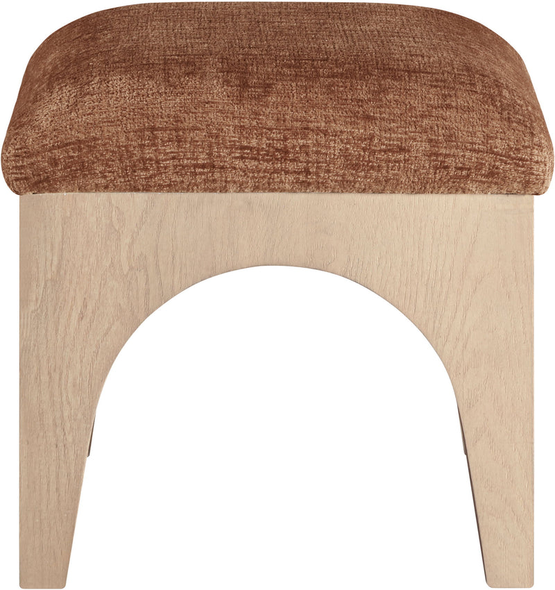 Lawson - Chenille Fabric Ottoman - Natural Base