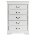 Louis Philippe - 5-Drawer Bedroom Chest - White